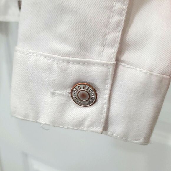 Old Navy White Women's Denim Jacket🛍🧥, Size Small - Picture 6 of 7